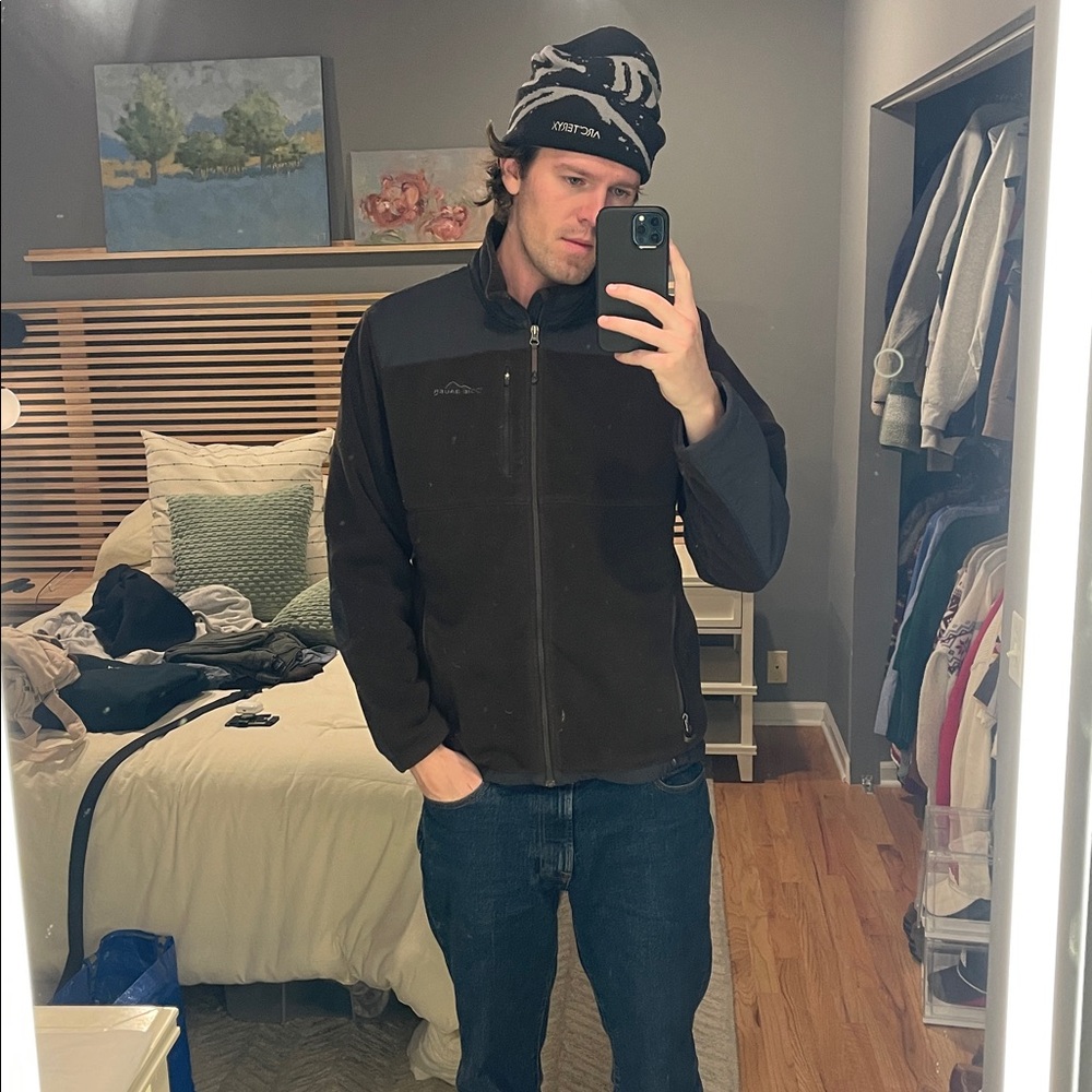 Brown Fleece Jacket | Eddie Bauer | Large